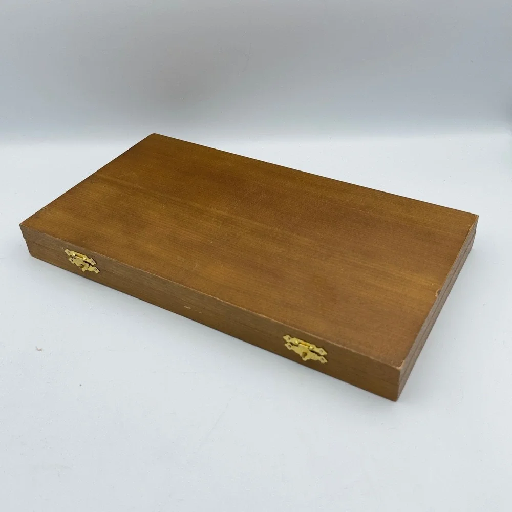 Vintage MCM Stainless Steel Wood Handle Dessert Fork Set of 6 Japan with Box‎
